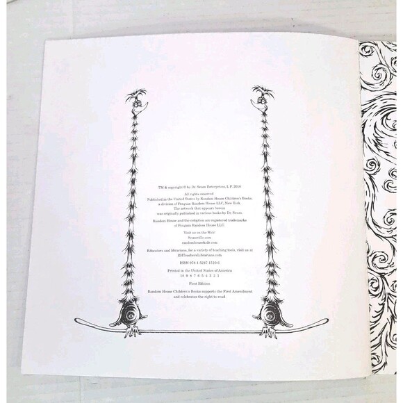 The Dr. Seuss Adult Coloring Book Relaxation Stress Relief Activity Lorax NEW - Picture 3 of 4